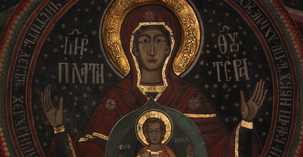 Maica Domnului - frescă, Paraclisul Arhiepiscopal Buna Vestire